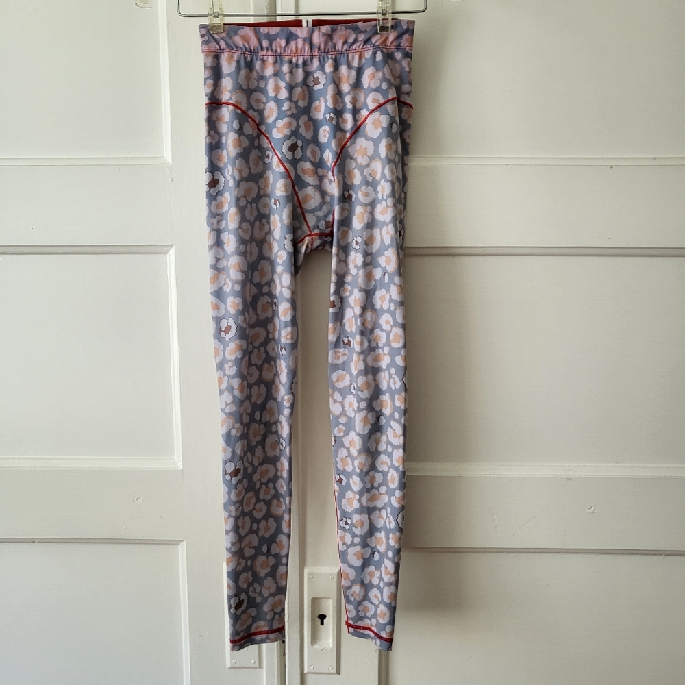 Adam Selman Leopard Print French Cut Leggings Periwinkle XS